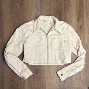 TNA Cream Cropped Jacket Lightweight - XS EUC